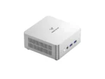 Compact desktop mini PC in silver