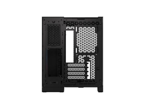 Back view of a computer case