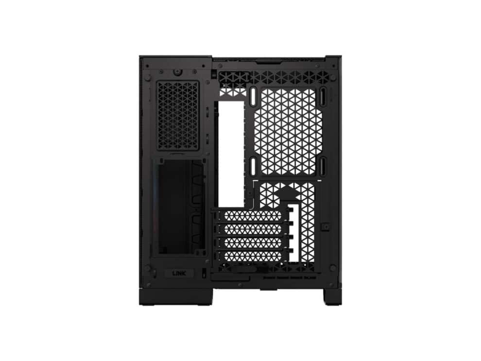 Back view of a computer case