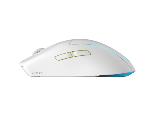 White wireless computer mouse with side buttons