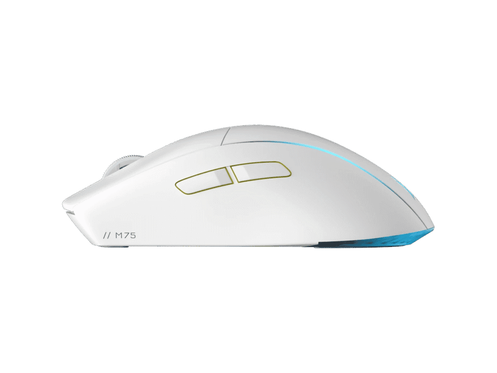White wireless computer mouse with side buttons