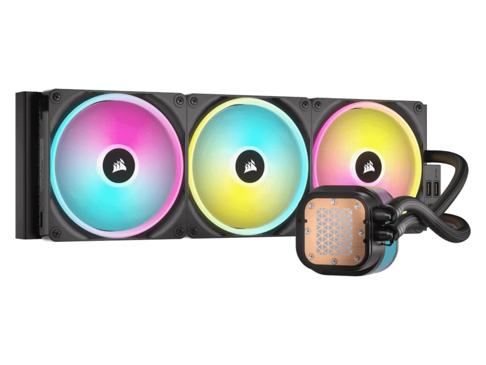 RGB CPU liquid cooling system with triple fans
