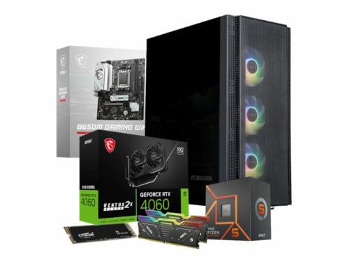Gaming PC components including RTX 4060 and AMD Ryzen 5