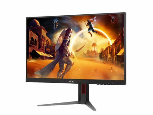 AOC monitor displaying game scene