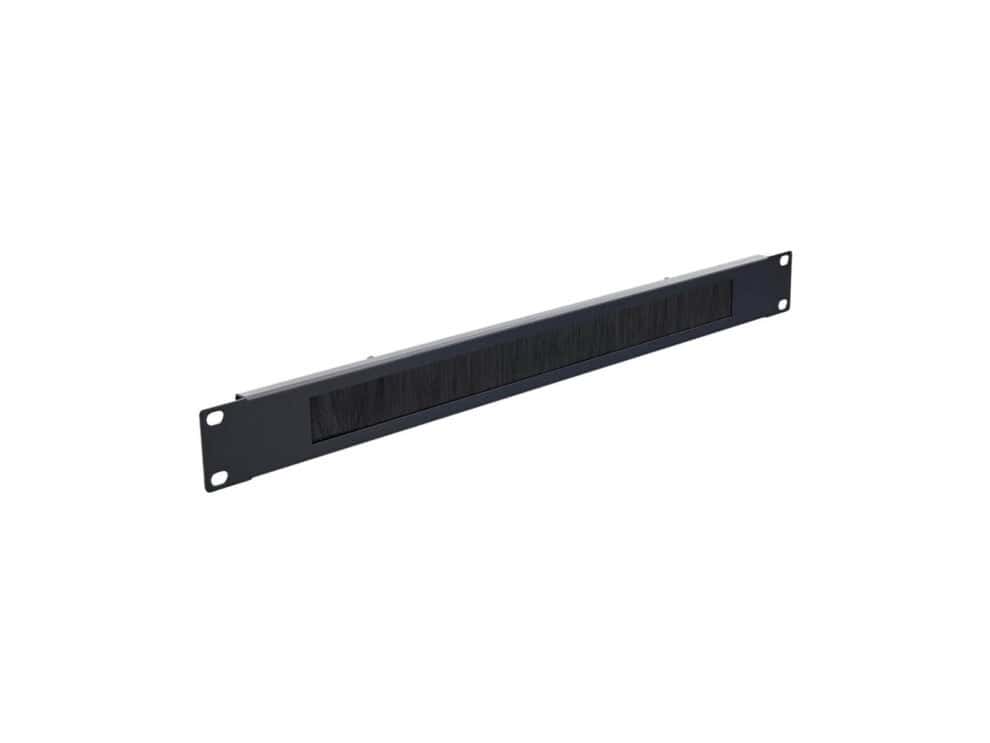 acconet brush panel, 1u, black, 19 Rack mount brush cable manager