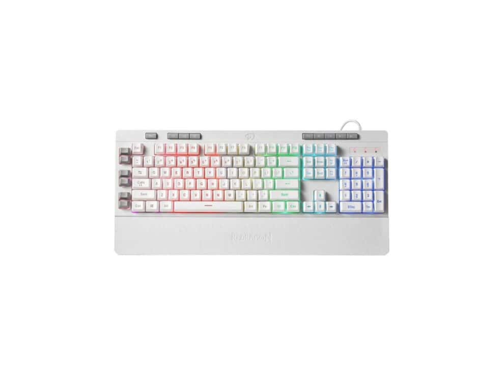 redragon shiva membrane keyboard white White RGB gaming keyboard with wrist rest