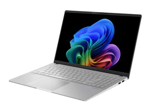 Modern laptop with colorful screen display