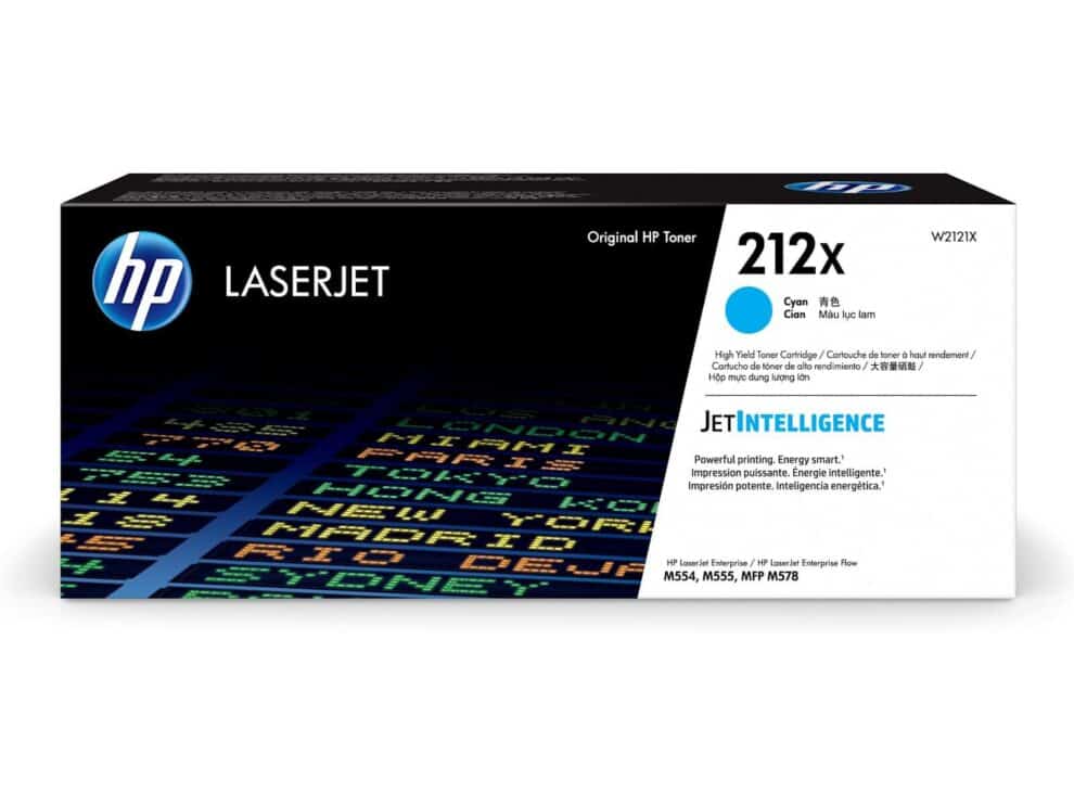 HP 212X Cyan LaserJet toner cartridge box