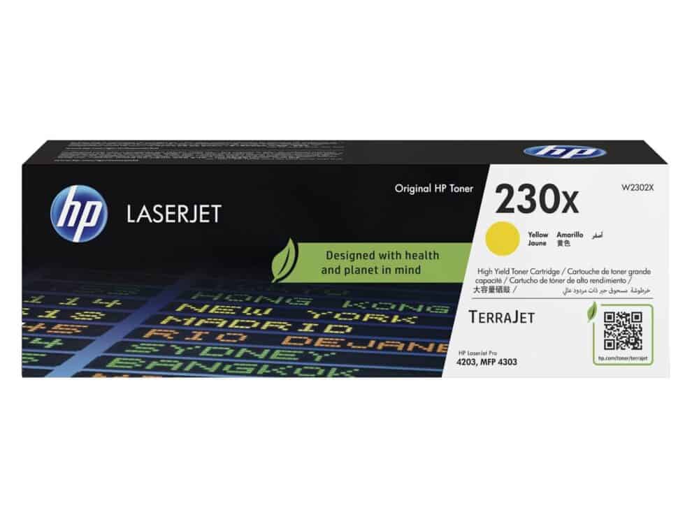 hp 230x yellow original laserjet toner cartridge HP LaserJet 230X yellow toner cartridge box.