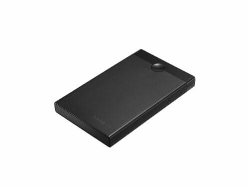 Black external hard drive