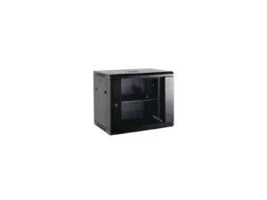 Black wall-mount server rack cabinet