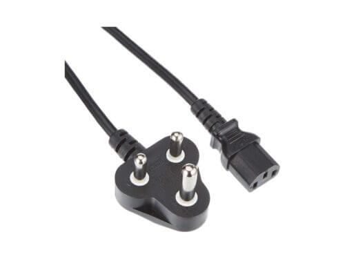 Black power plug and cord
