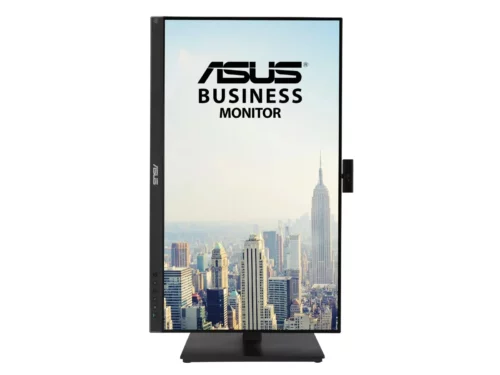 ASUS business monitor, city skyline background