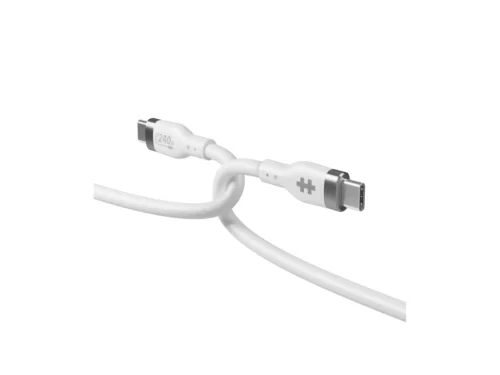 White USB-C cable with 240W marking