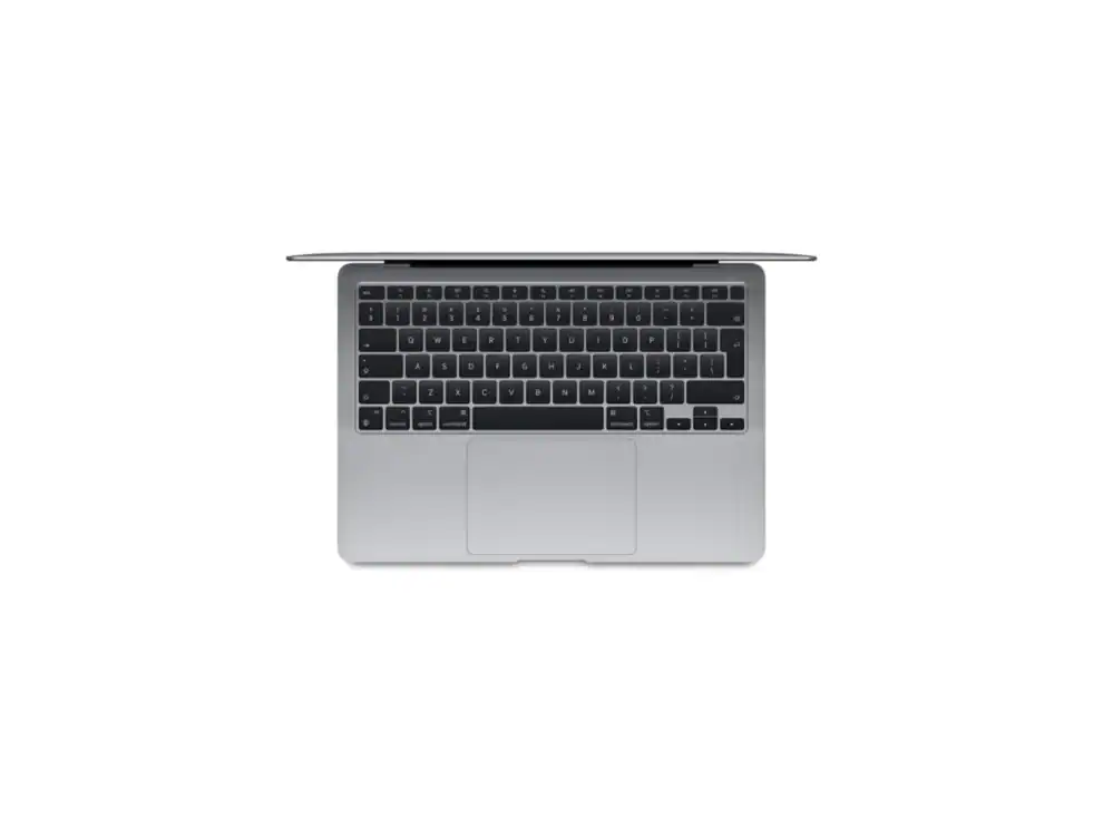 Top view of an open laptop
