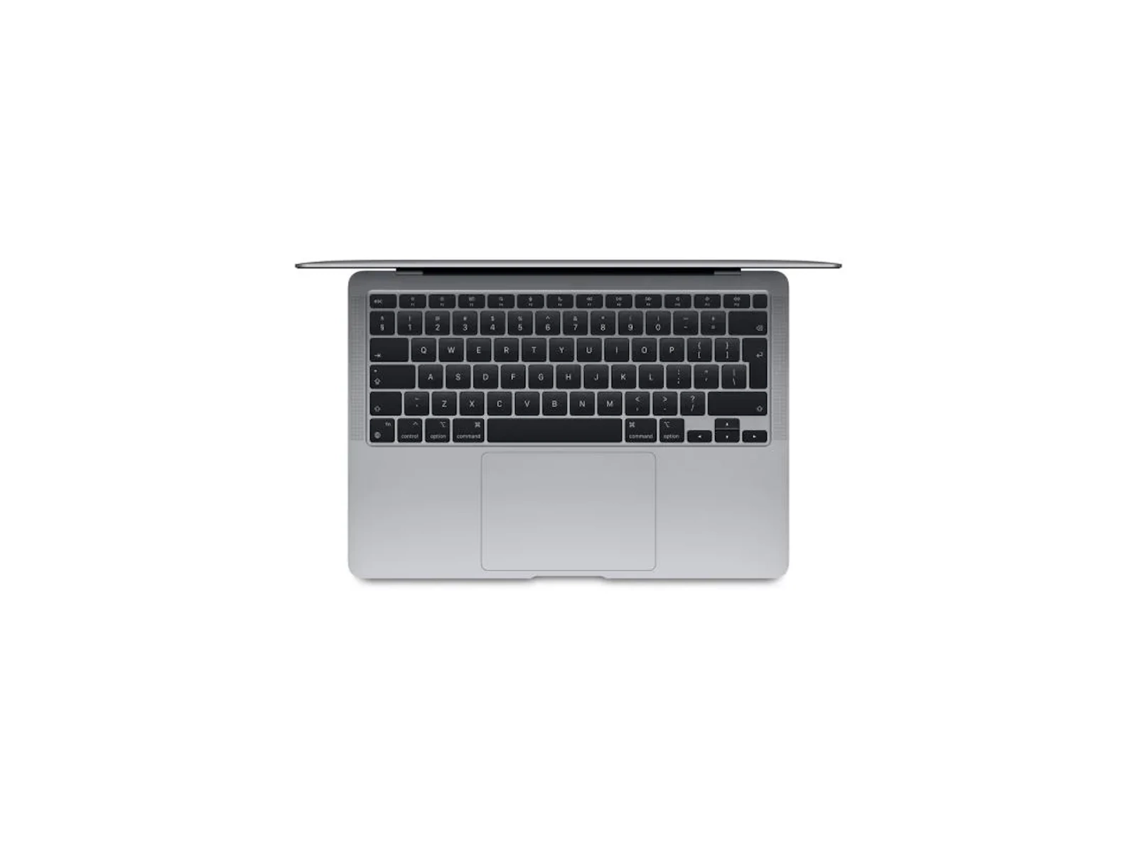 Top view of an open laptop