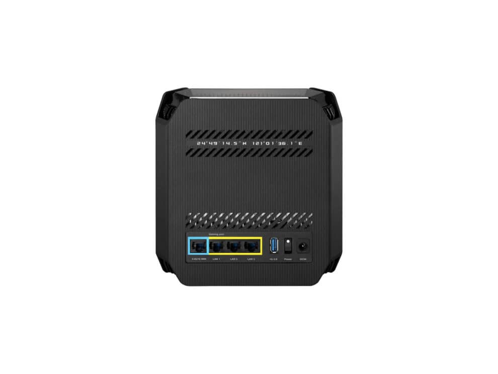 Back view of a wireless router