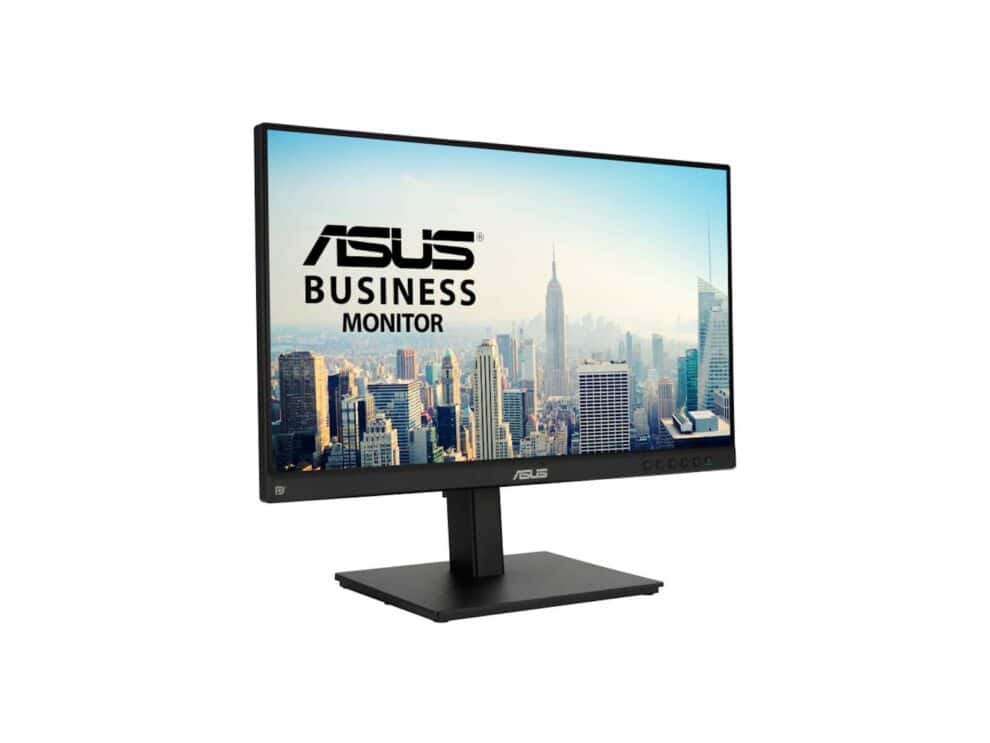 ASUS business monitor with city skyline