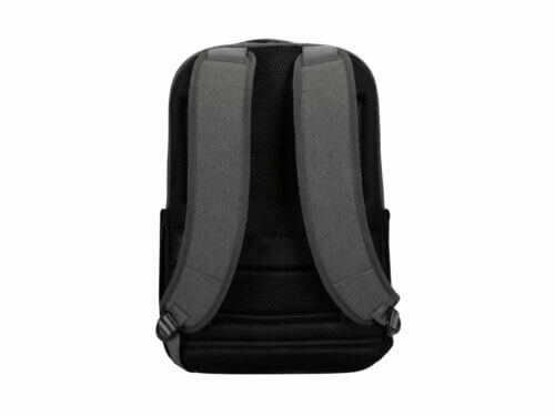 Black backpack back view