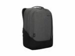 Gray and black Targus backpack.
