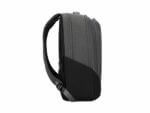Side view of gray backpack