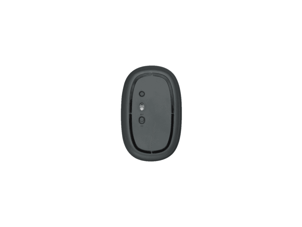 Bottom view of wireless mouse