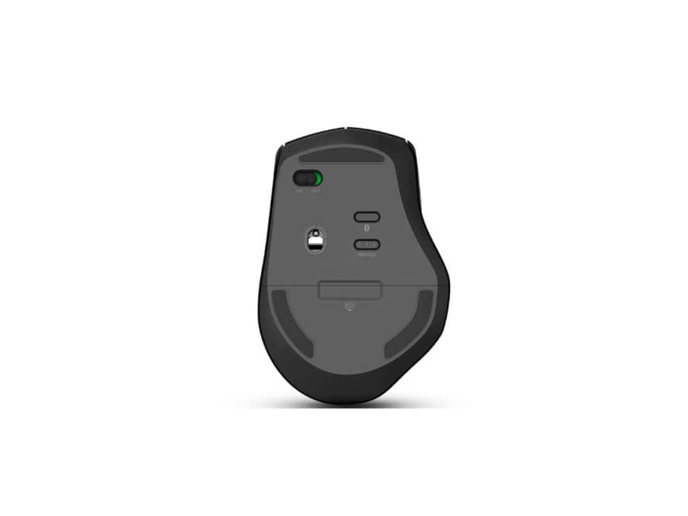 Bottom view of a computer mouse