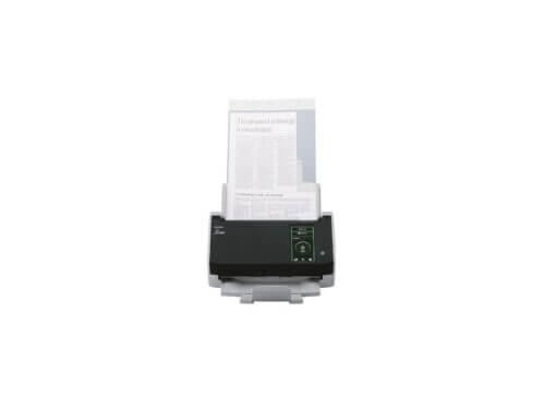 Desktop scanner with a document.