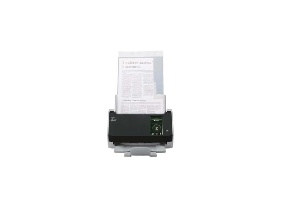Desktop scanner with a document.
