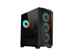 Gaming computer case with RGB fans.