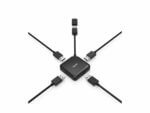 USB hub with multiple connected cables