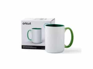 Cricut ceramic mug blank with green handle