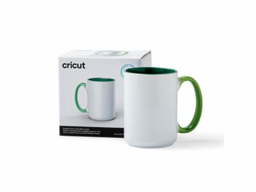 Cricut ceramic mug blank with green handle