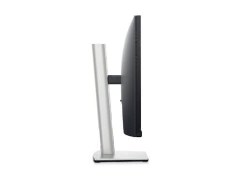 Side view of computer monitor on stand.