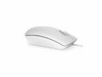 White computer mouse, wired, side view