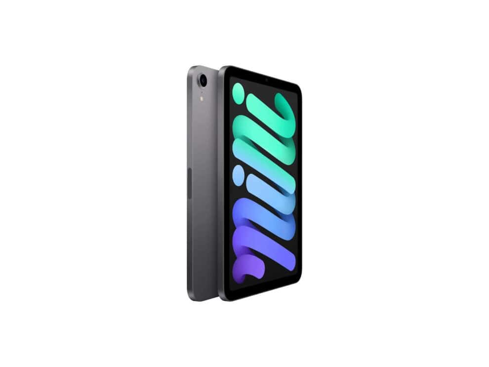 Black tablet with colorful screen