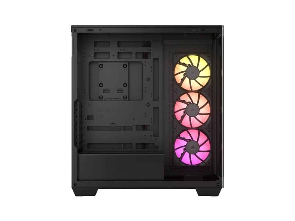 Computer case with RGB cooling fans