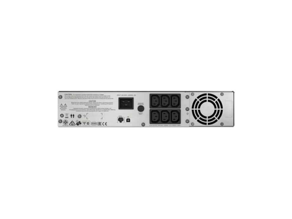 Rear view of electronic device with ports.