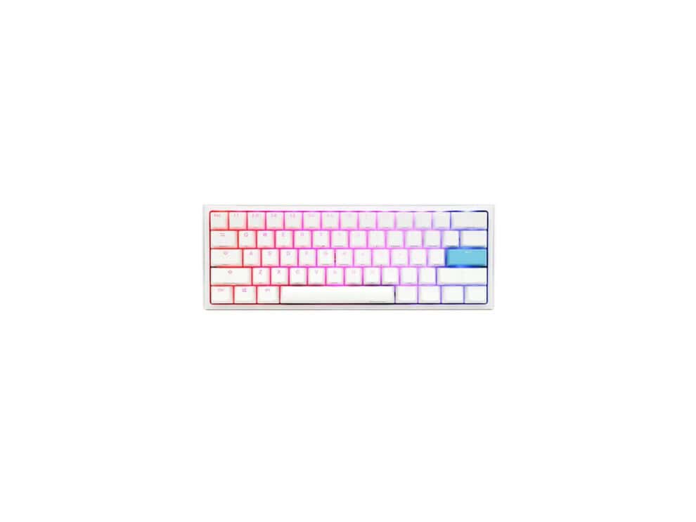 ducky keyboard one 2 pro 60% white cherry blue . RGB backlit compact mechanical keyboard