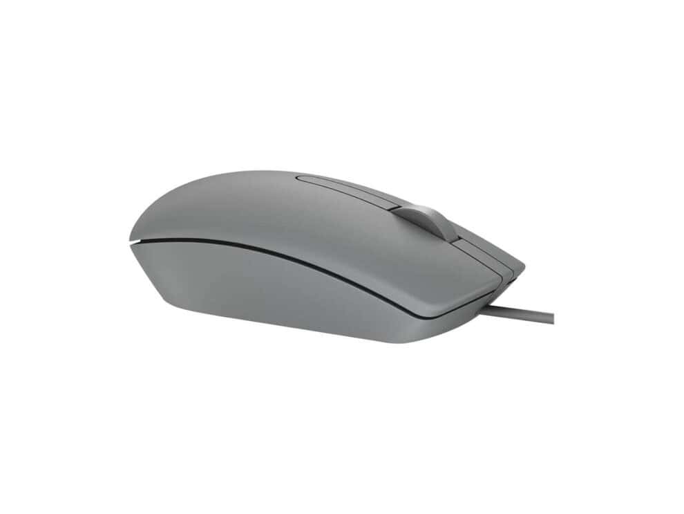 Gray wired computer mouse