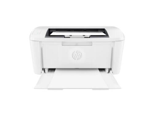 HP LaserJet M15w printer on white background