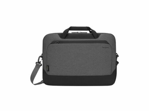 Gray laptop bag with black accents.
