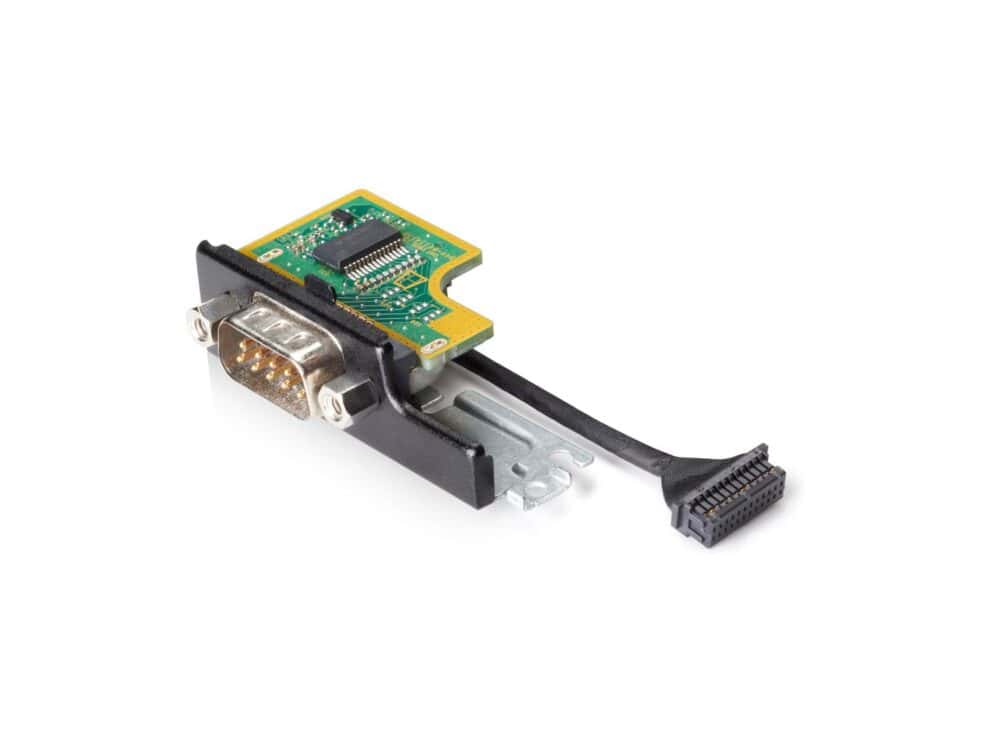 Close-up of a computer serial port