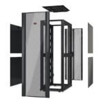 Server rack cabinet with components