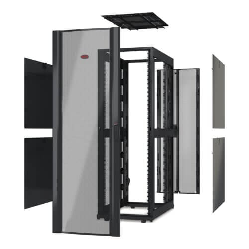 Server rack cabinet with components