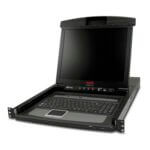 Rack-mounted KVM console with LCD screen