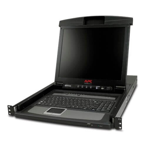 Rack-mounted KVM console with LCD screen