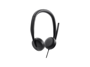 Black wired headset with microphone