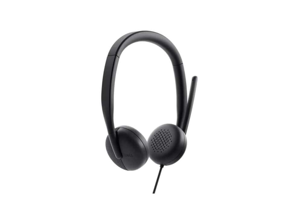 dell wired headset wh3024 Black wired headset with microphone