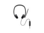 Black headset with microphone and inline controls